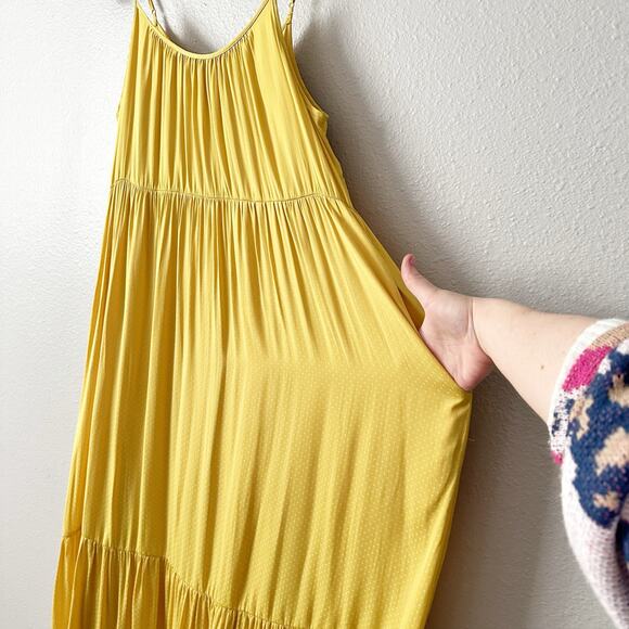 Saltwater Luxe Celine Dotted Citrus Midi Tank Dress Women's Size Medium - Picture 4 of 14